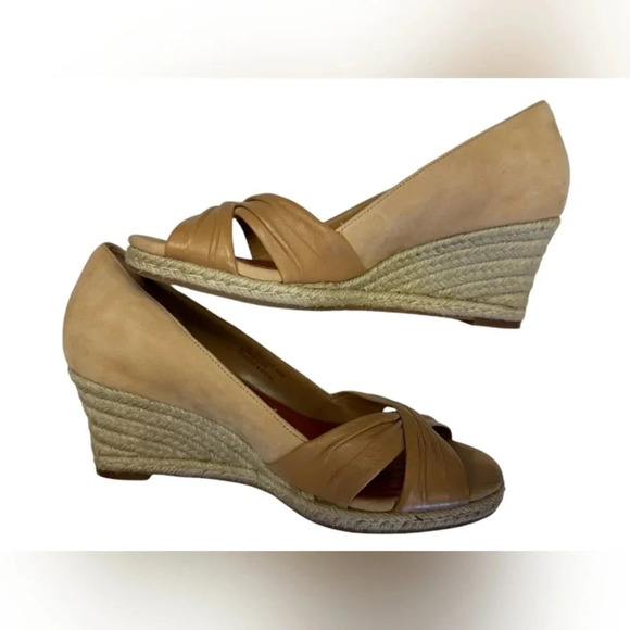 Cole Haan Nike Collaboration Tan Leather Espadrilles Open Toe Shoes Size 6.5B - Picture 2 of 8